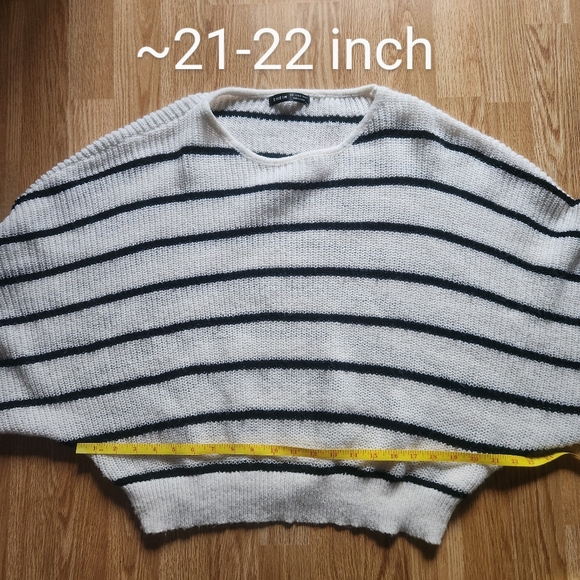 SHEIN White and Black Striped Crew Neck Sweater - Picture 8 of 8